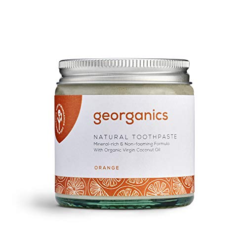 georganics Remineralizante Natural Aceite Coco Orgánico pasta dental blanqueadora 120ml - Rojo Mandarín