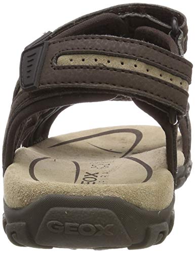 Geox UOMO Sandal Strada D, Sandalias con Punta Abierta para Hombre, Marrón (Brown/Sand C0705), 42 EU