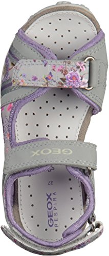 Geoxj S Roxanne A - Sandalias Deportivas Niñas, Gris (Gris/Violet), 34