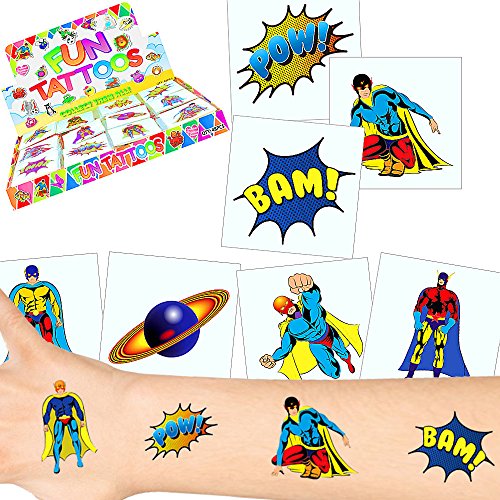 German Trendseller® - 12 x Tatuajes temporales héroes┃ Fiestas Infantiles┃ Idea de Regalo┃piñata┃cumpleaños de niños┃ 12 Unidades…