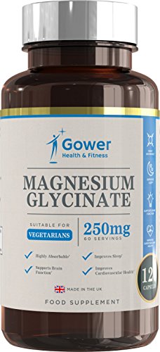 GH Glicinato de Magnesio 250mg Suplemento | 120 Pure Capsulas para Veganas | Magnesium Glycinate Altamente | Ideal para el Cansacio y Calambres Musculares | Con Instalaciones y Licencia ISO | Sin OGM