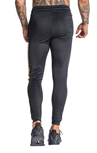 Gianni Kavanagh Black Gold Bars Joggers Chándal, Negro, XS para Hombre