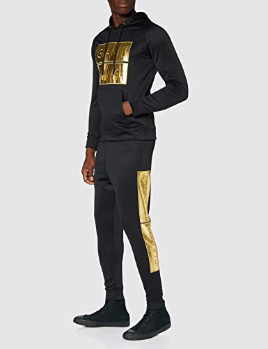 Gianni Kavanagh Black Gold Bars Joggers Chándal, Negro, XS para Hombre