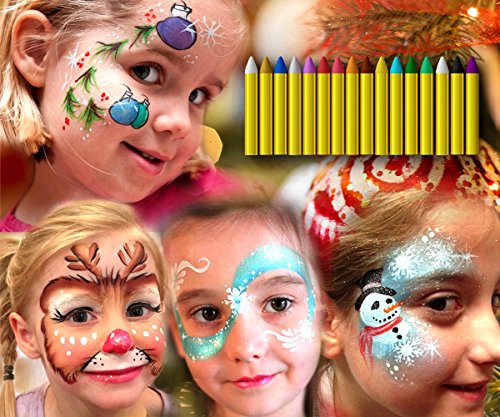 GiBot Pintura Facial y corporales, 16 Colores Pintura Corporal y Facial Body Paint, Maquillaje Carnival Set para niño, no tóxico, Easy on y Off
