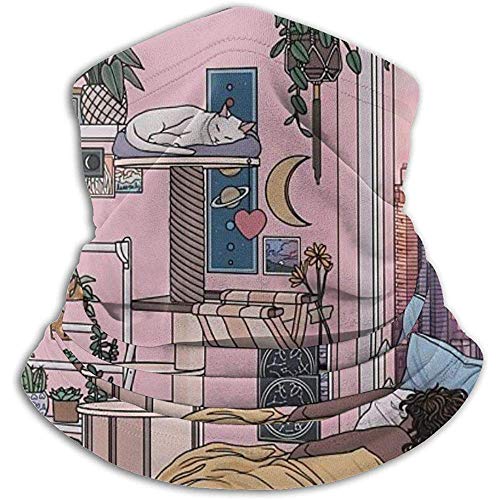 Giles John Mujer Africana Americana Sweety Dream En Plantas De La Ciudad Calentador De Cuello Casero A Prueba De Viento Polaina De Cuello De Invierno Mascarilla para Clima Frío
