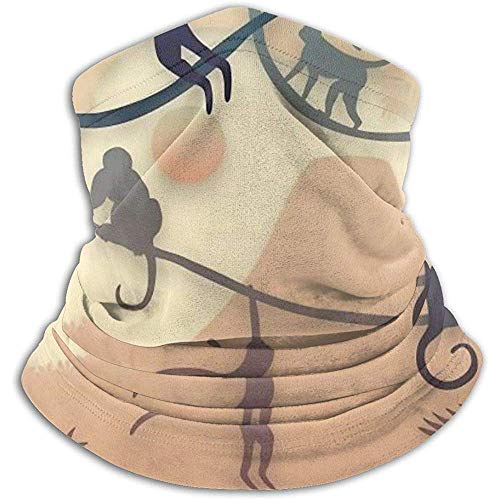 Giles John Tropical Monkey Palm Leaves Silhouette Headwear Calentador De Cuello Cómodo Cuello Polaina Máscara Facial Bufanda para Deportes