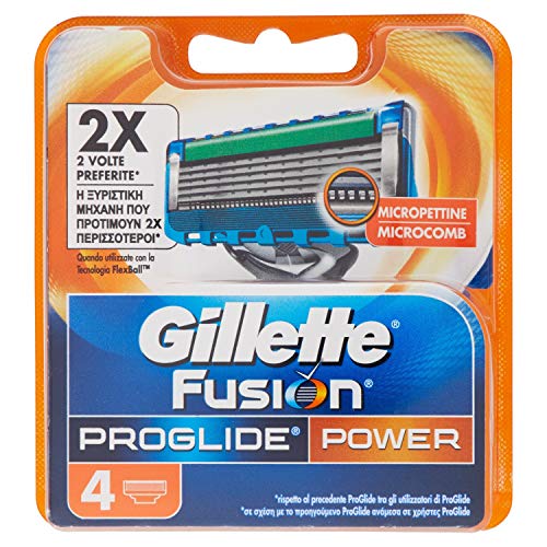 Gillette Fusion ProGlide Power Cuchillas de Recambio para Maquinilla de Afeitar - 4 Unidades