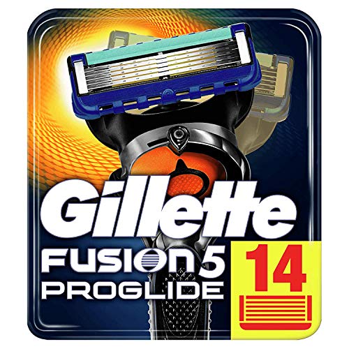 Gillette Fusion5 ProGlide Cuchillas de Afeitar con Tecnología FlexBall, Paquete de 14 Cuchillas de Recambio