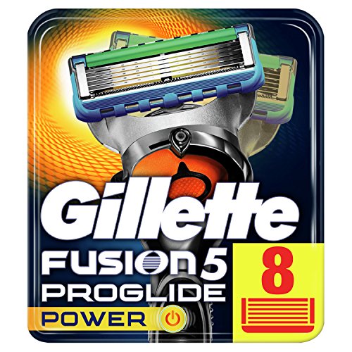 Gillette Fusion5 ProGlide Power Cuchillas de Afeitar, Paquete de 8 Cuchillas Recambio