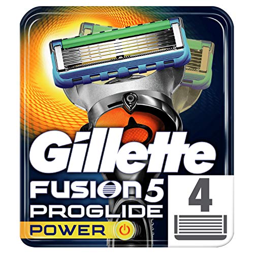 Gillette Fusion5 ProGlide Power Maquinilla De Afeitar, 4 Recambios, Tecnología FlexBall, Se Adapta A Los Contornos