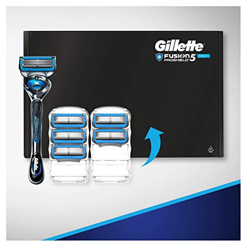Gillette Fusion5 ProShield Chill Maquinilla de Afeitar + 6 Cuchillas de Recambio