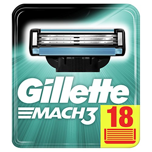 Gillette Mach3 Cuchillas de Afeitar, Paquete de 18 Cuchillas de Recambio