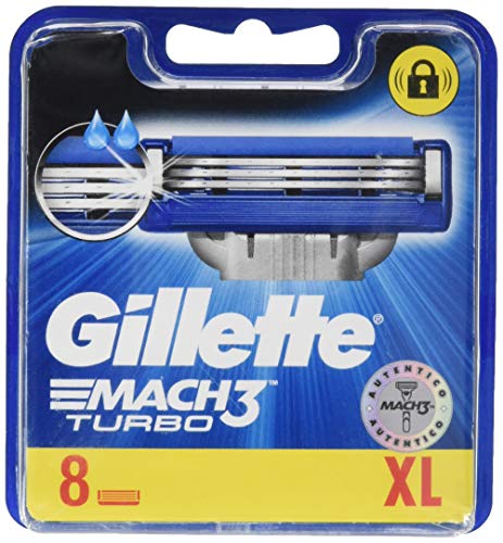 Gillette Mach3 Turbo Hojas De Afeitar 8 recambios