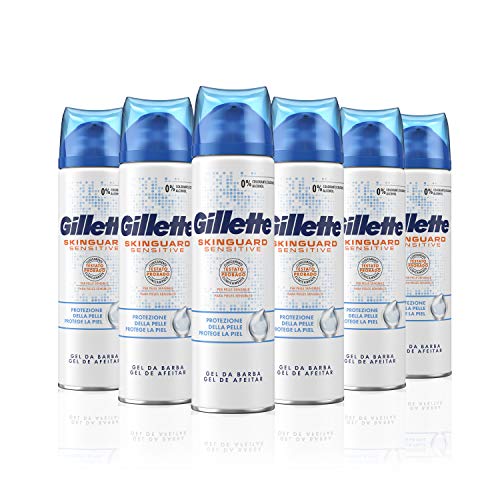 Gillette SkinGuard Gel Afeitar para piel Sensible 200 ml - Pack de 6