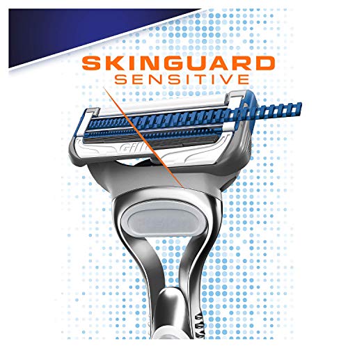 Gillette SkinGuard Sensitive - Maquinilla de afeitar para hombres de piel sensible con cabezales de repuesto 11 cuchillas de repuesto y 1 afeitadora