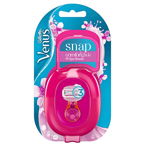 Gillette Venus Snap ComfortGlide Spa Breeze - Maquinilla de afeitar para mujer con almohadilla de gel móvil