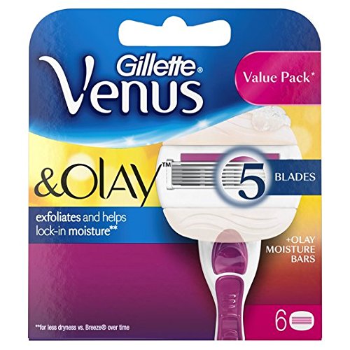 Gillette Venus y Olay Sugarberry las hojas de afeitar 6 por paquete