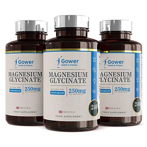 Glicinato de Magnesio 250mg - 240 Cápsulas Vegetarianas (2 MESES DE SUMINISTRO) - Alta Biodisponibilidad de Magnesio - Fabricado en UK en instalaciones con licencia ISO - Reembolso Garantizado