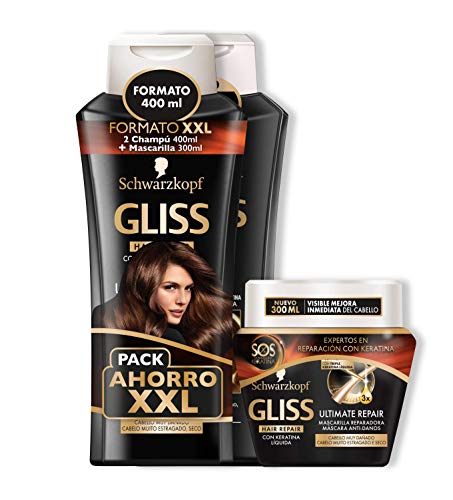 Gliss - 2 Champús 400 ml + Mascarilla Ultímate Repair 300 ml - Schwarzkopf