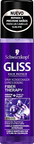 Gliss - Acondicionador Express Fiber Therapy - Sin Aclarado Para cabello Sobreprocesado (Plancha y/o Tinte) - 200 ml - Schwarzkopf