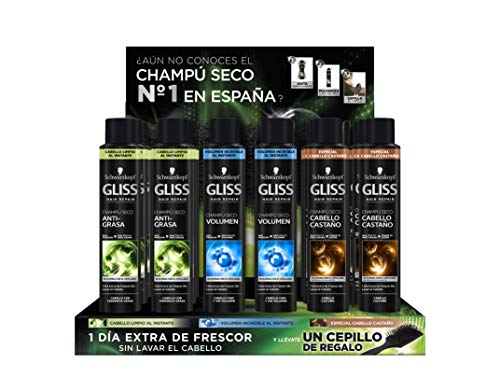 Gliss - Champú Seco Volumen - 3 uds de 200 ml