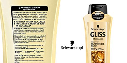 Gliss - Champú Ultimate Oil Elixir para Cabellos Quebradizos - 6 uds de 250ml - Schwarzkopf