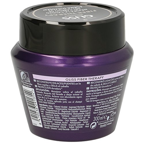 Gliss - Mascarilla Fiber Therapy para cabello sobreprocesado (plancha y/o tinte) - 300 ml