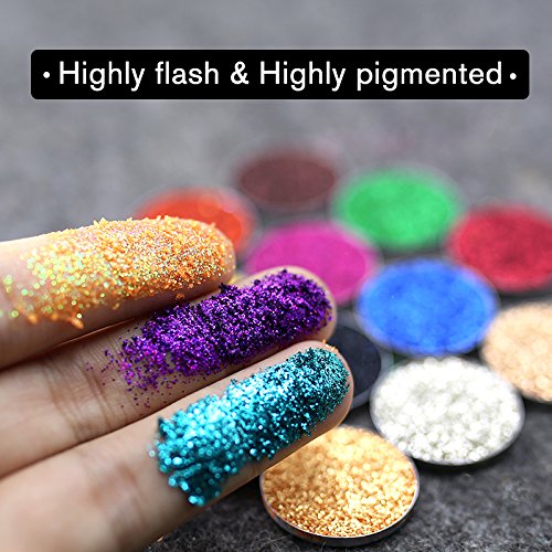 Glitter Polvo Paleta de Maquillaje Profesional, KRABICE 6 Colores Purpurina Gel Arte de Uñas Decoración cara cuerpo labios sombra de ojos maquillaje con purpurina Maquillaje de Ojos Sombra - #1