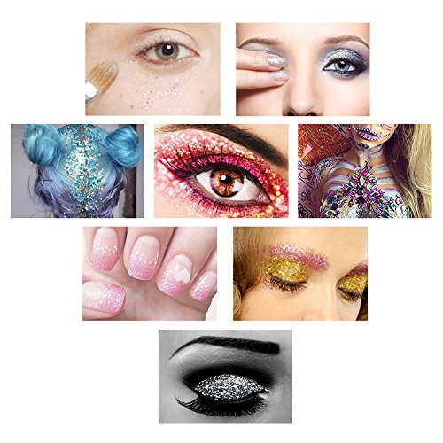Glitter Polvo Paleta de Maquillaje Profesional, KRABICE 6 Colores Purpurina Gel Arte de Uñas Decoración cara cuerpo labios sombra de ojos maquillaje con purpurina Maquillaje de Ojos Sombra - #1