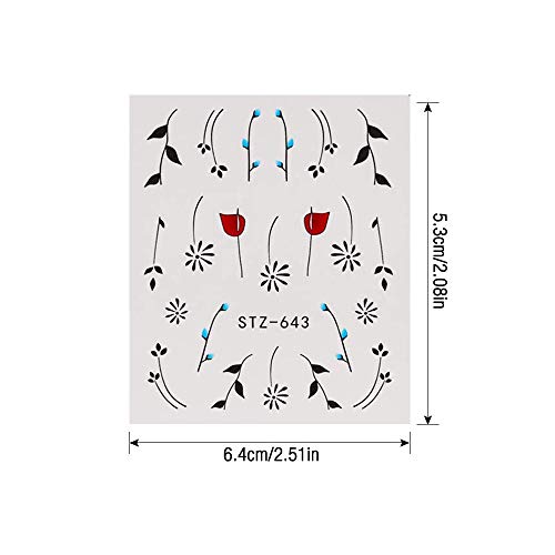 Gobesty Pegatinas uñas Navideñas, 40 Hojas Conjunto de pegatinas de arte de uñas pegatinas uñas al agua para niñas mujeres DIY salón de uñas para principiantes