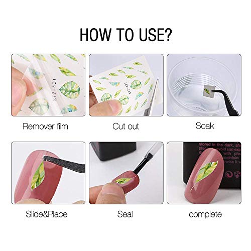 Gobesty Pegatinas uñas Navideñas, 40 Hojas Conjunto de pegatinas de arte de uñas pegatinas uñas al agua para niñas mujeres DIY salón de uñas para principiantes