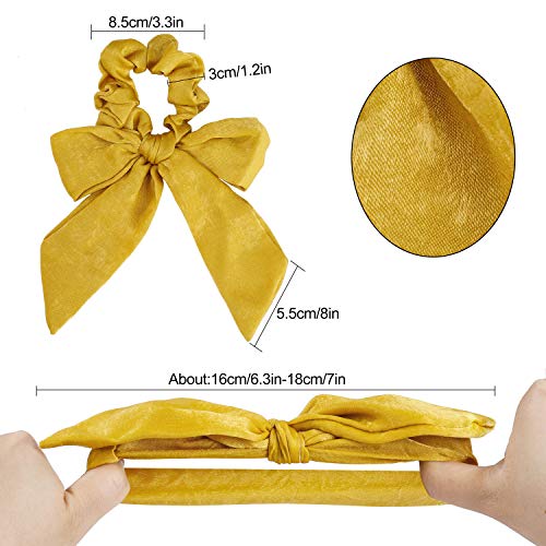 Gomas del Pelo, 9 Piezas de Elástico Cabello Scrunchies con Lazo, Multicolores Coleteros de Gasa Banda de Pelo Accesorios Pelo para Mujeres y Niñas, 9 colores