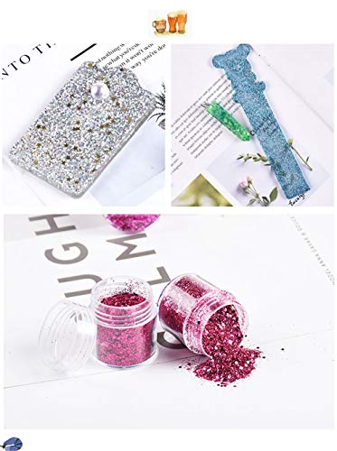 GOTONE Purpurinas Polvo, Brillante Chunky Glitter Flakes paillette para el Rostro, Cara y Cuerpo Maquillaje Decoración para Pelo, Uñas y Mejilla -16 Cajas(Set E)