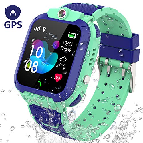 GPS Reloj Inteligente Niña Impermeable - Smartwatch Niños Localizador GPS Niños, Pulsera Inteligente Reloj Inteligente Niña Regalo, con Llamada Telefónica SOS Juegos Despertador GPS Tracker Podómetro
