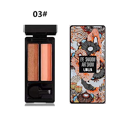 Gradiente de dos tonos sombra de ojos， mate Shimmer impermeable durable paleta de regalos Sombra de ojos perezosa Maquillaje (03#)