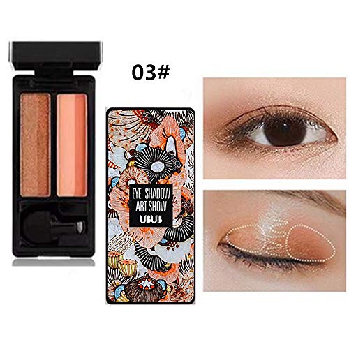 Gradiente de dos tonos sombra de ojos， mate Shimmer impermeable durable paleta de regalos Sombra de ojos perezosa Maquillaje (03#)