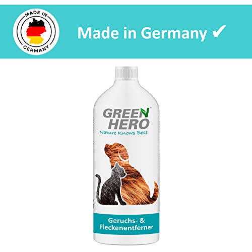 Green Hero bio Fuerza limpiador contra olores | mikrob Iolo gischer limpiador y eliminador de olores | 1000 ml concentrado producen 10 litros limpiador de fuerza