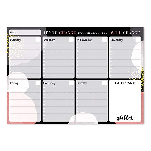 Grupo Erik - Bloc Planificador Semanal A4 Glitter Gold Dreams