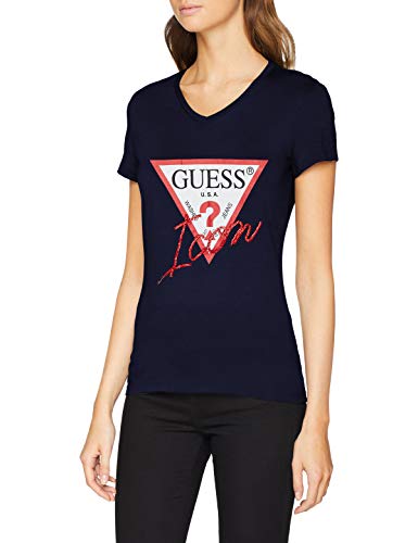 Guess SS Vn Icon tee Camiseta, Azul (Blue Jam G72g), X-Small para Mujer