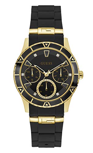 GUESS Valencia Quartz W1157L1 Stainless Steel Gold Silicone Strap Women's Watch