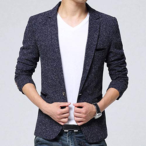Guiran Hombres Chaquetas De Traje Y Americanas Informal Business Casual Blazer Slim Fit Azul 2XL