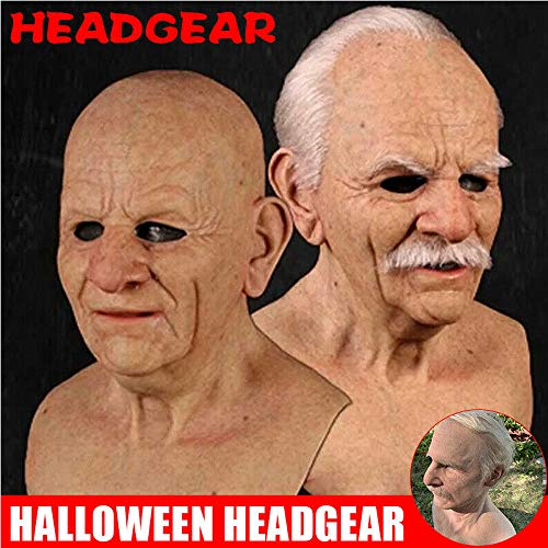 Gundai Halloween Headgear Decor The Elder Old Man Headgear for Masquerade Realistic A