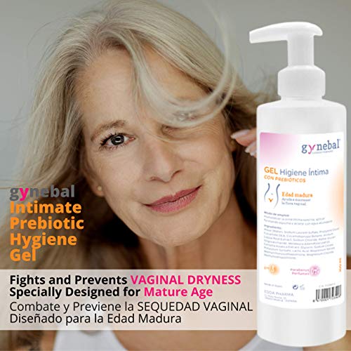 GYNEBAL Gel Higiene Intima Con Prebioticos y PH 8 específico Edad Madura, Menopausia y Perimenopausia 300 ml - Ayuda a Prevenir las Infecciones Recurrentes y Mantiene la Flora Vaginal - Farmaceutico