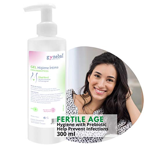 GYNEBAL Gel Higiene Intima Prebiotico 300 ml - Con Ph 4.5 Recomendado desde la Primera Menstruación hasta la Menopausia - Ayuda a Prevenir las infecciones Vaginales en la Edad Fertil - Farmaceutico