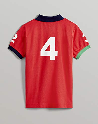 Hackett London Number Polo B, Rojo (255red 255), 122/128 (Talla del Fabricante: K07) para Niños