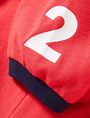 Hackett London Number Polo B, Rojo (255red 255), 122/128 (Talla del Fabricante: K07) para Niños
