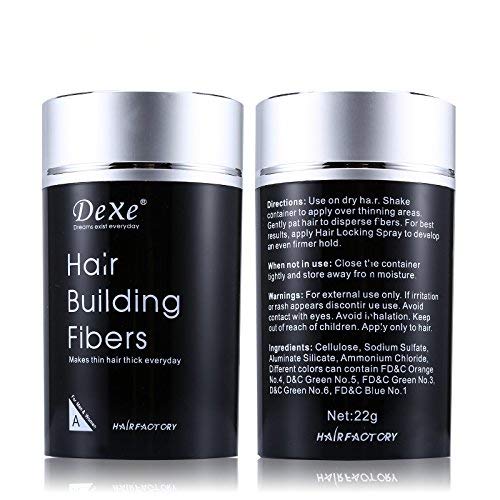 Hair Building Fibers,Fibre Construcción de pelo Fibras de Cabello Naturales,Cabello fino y Escaso para Hombres y Mujeres-Efecto Inmediato (Marron oscuro)