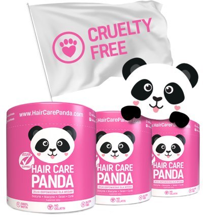 Hair Care Panda – 2 Paquetes Vitaminas pelo Sano, hecha ositos de goma Biotina largo grueso Cabello Grueso 2 x 60 ositos de goma