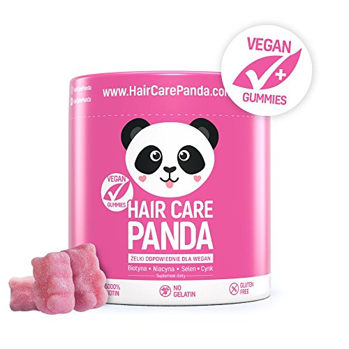 Hair Care Panda – 2 Paquetes Vitaminas pelo Sano, hecha ositos de goma Biotina largo grueso Cabello Grueso 2 x 60 ositos de goma
