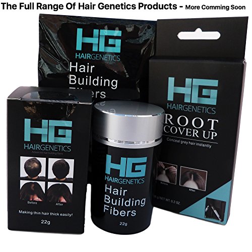 Hair Genetics® Fibras Capilares de Queratina para Cabello - Fórmula Avanzada Cero Picores de Calidad Profesional y Aspecto Natural para Hombres y Mujeres con Pelo - Pack Recarga 22 g… (Marron oscuro)